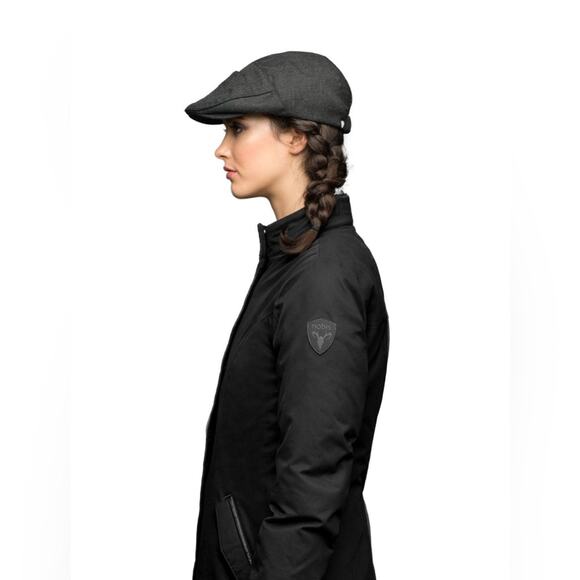 Women's Nobis Lady Taylor Navy/Brown Fur-Collar Coat - Picture 5 of 16